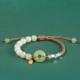 Sterling Silver Hetian Jade Luck Bracelet