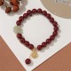 Cinnabar Hetian Jade Four Leaf Clover Bracelet Cinnabar Hetian Jade Four Leaf Clover Bracelet