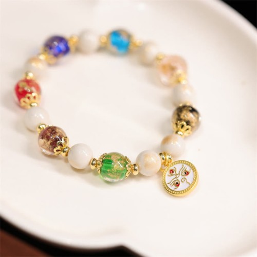 Tibetan Five Gods of Wealth Liuli Glass Bracelet Tibetan Five Gods of Wealth Liuli Glass Bracelet