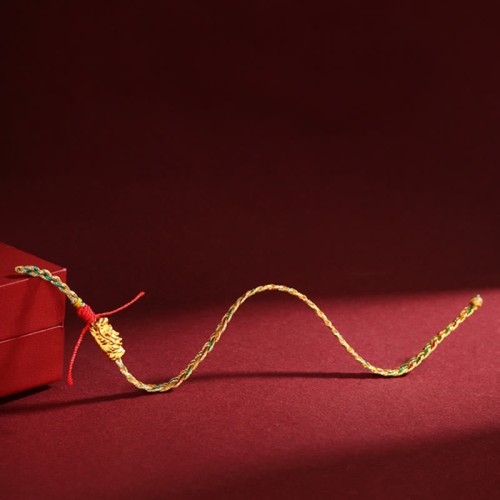 Year of the Dragon Colorful Carved Success Braided Bracelet
