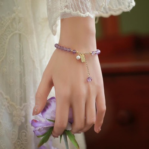 Natural Amethyst Stress-Relief Bracelet