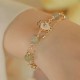 Gold Plated Jade Butterfly Flower Luck Bracelet Gold Plated Jade Butterfly Flower Luck Bracelet
