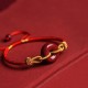 Handmade Cinnabar Peace Buckle Blessing Bracelet Handmade Cinnabar Peace Buckle Blessing Bracelet
