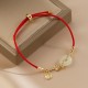 18K Gold Hetian Jade Luck Red Rope Bracelet 18K Gold Hetian Jade Luck Red Rope Bracelet
