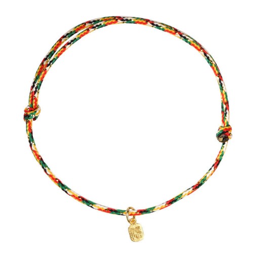 Fu Character Peace and Joy Luck Handmade Multicolored Bracelet