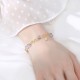 14K Gold Plated Strawberry Quartz M枚bius Loop Bracelet
