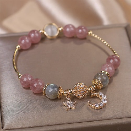 Strawberry Quartz Moonstone Love Bracelet