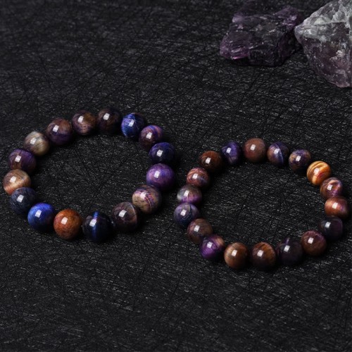 Purple Tiger Eye Protection Strength Bracelet