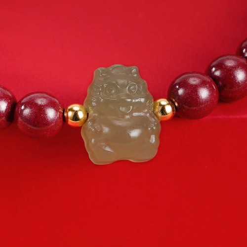 Dragon Year Cinnabar Hetian Jade Ruyi Bracelet Dragon Year Cinnabar Hetian Jade Ruyi Bracelet