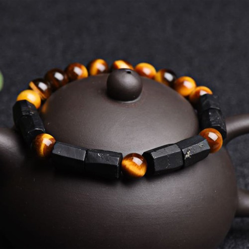 Black Tourmaline Tiger Eye Positive Bracelet