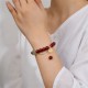 Cinnabar Hetian Jade Four Leaf Clover Bracelet Cinnabar Hetian Jade Four Leaf Clover Bracelet