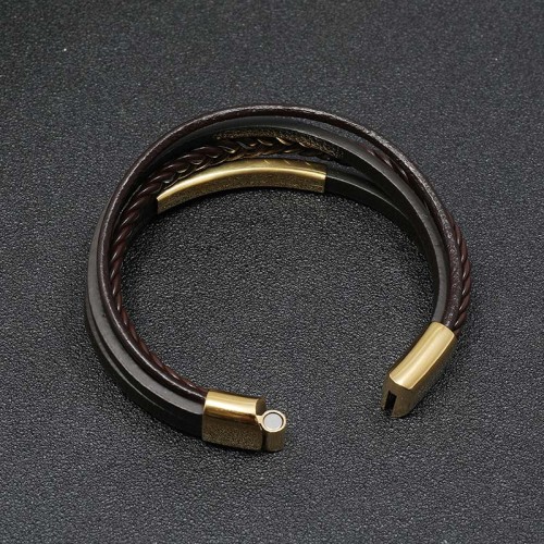 Simple Titanium Steel Leather Luck Bracelet Simple Titanium Steel Leather Luck Bracelet