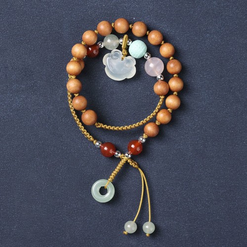 Chalcedony Peace Buckle Soothing Double Wrap Bracelet