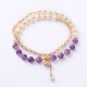 Amethyst Aquamarine Strawberry Quartz Peace Bracelet Amethyst Aquamarine Strawberry Quartz Peace Bracelet