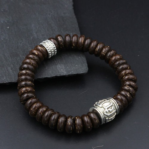 Tibetan Coconut Shell Om Mani Padme Hum Bracelet Tibetan Coconut Shell Om Mani Padme Hum Bracelet