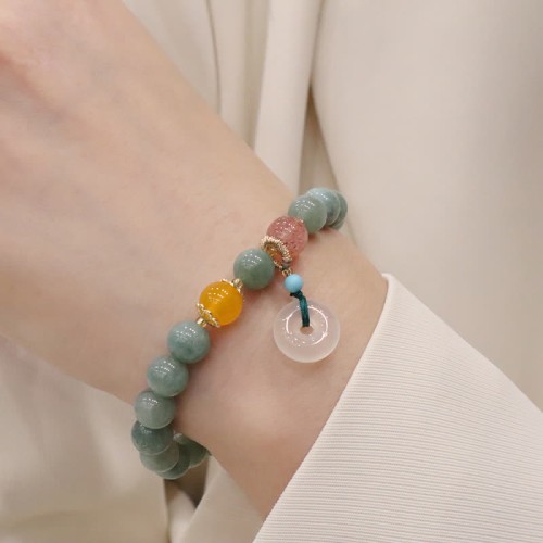 Cyan Jade Lotus Amethyst Crystal Healing Bracelet Cyan Jade Lotus Amethyst Crystal Healing Bracelet