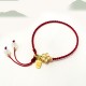 Peach Blossom Bow Knot Fu Character Charm Bracelet