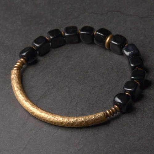 Obsidian Crystal Copper Strength Couple Bracelet