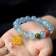 Aquamarine Amber Chinese Knot Charm Peace Bracelet