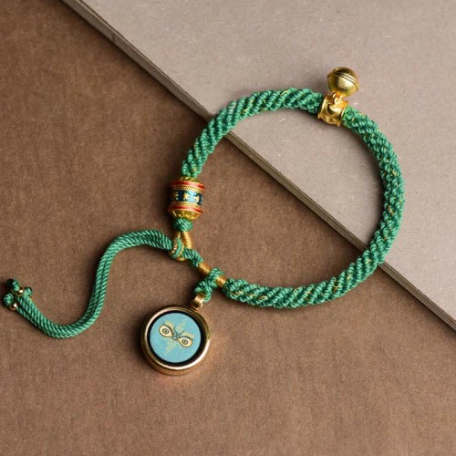Tibetan Five Gods of Wealth Prayer Wheel Bracelet