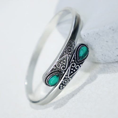 Zircon Water Drop Healing Cuff Bracelet