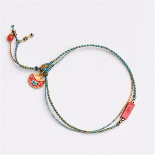 Handmade Cinnabar Blessing Braid Double Layer Bracelet Handmade Cinnabar Blessing Braid Double Layer Bracelet
