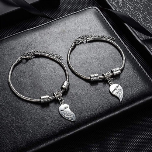 Mother Daughter 2pcs Heart Bracelets Mother Daughter 2pcs Heart Bracelets
