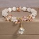 Cat's Eye Pink Crystal Peace Charm Bracelet Cat's Eye Pink Crystal Peace Charm Bracelet