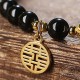 Black Obsidian Hetian Jade Gourd Strength Bracelet Black Obsidian Hetian Jade Gourd Strength Bracelet