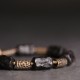 Tibetan Ebony Wood Copper Calm Peace Bracelet
