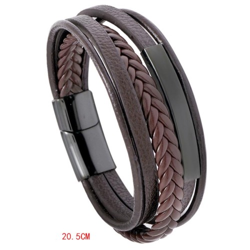Simple Titanium Steel Leather Luck Bracelet Simple Titanium Steel Leather Luck Bracelet