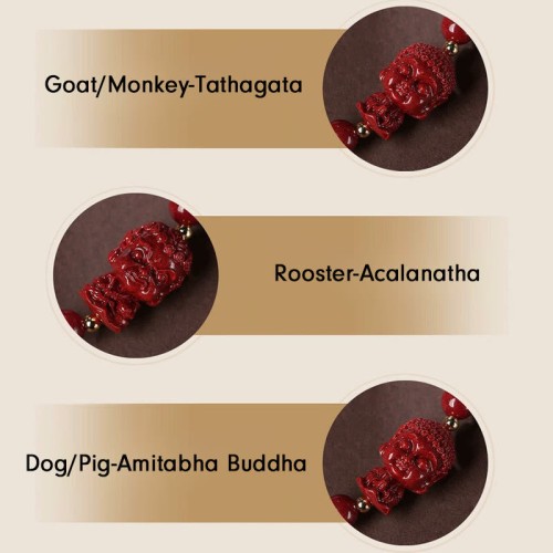 Chinese Zodiac Buddha Cinnabar Amulet Bracelet Chinese Zodiac Buddha Cinnabar Amulet Bracelet