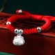 925 Sterling Silver Fu Character Lucky Money Bag Kids Bracelet 925 Sterling Silver Fu Character Lucky Money Bag Kids Bracelet