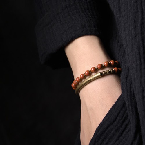 Red Jasper Moss Agate Black Obsidian Peace Bracelet Red Jasper Moss Agate Black Obsidian Peace Bracelet