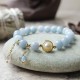 Aquamarine Pearl Moonstone Charm Bracelet Aquamarine Pearl Moonstone Charm Bracelet
