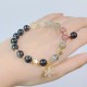 Natural Silver Sheen Obsidian Heart Star Flower Protection Bracelet