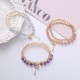 Amethyst Aquamarine Strawberry Quartz Peace Bracelet Amethyst Aquamarine Strawberry Quartz Peace Bracelet