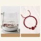 Handmade Lotus Cinnabar Blessing Braid Bracelet