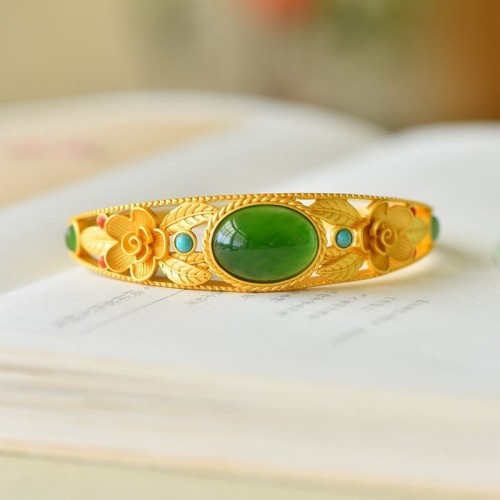 Cyan Jade White Jade Harmony Luck Bracelet Cyan Jade White Jade Harmony Luck Bracelet