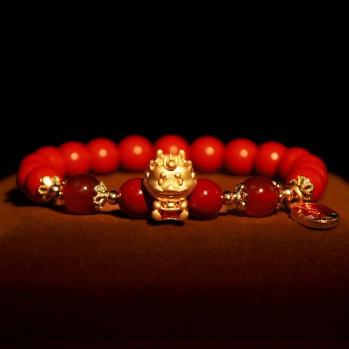 Year of the Dragon Cinnabar Ingot Protection Bracelet Year of the Dragon Cinnabar Ingot Protection Bracelet