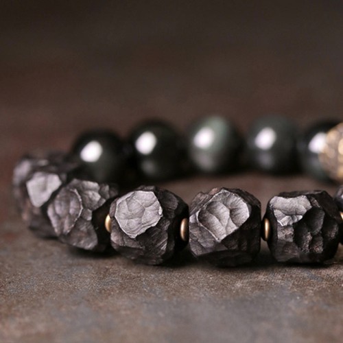 Natural Garnet Pink Crystal Love Bracelet