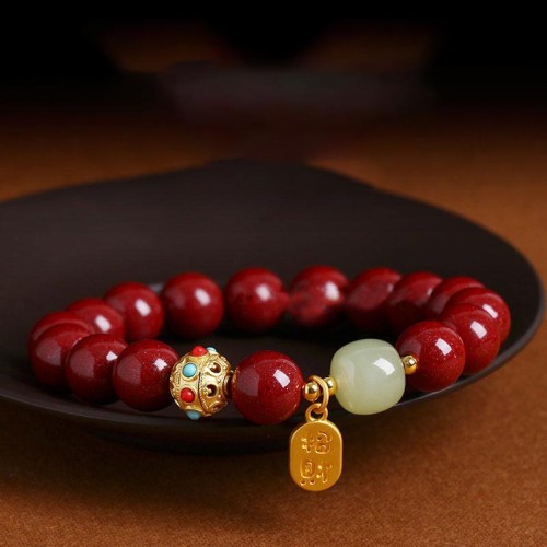 Cinnabar Green Aventurine Fortune Bracelet