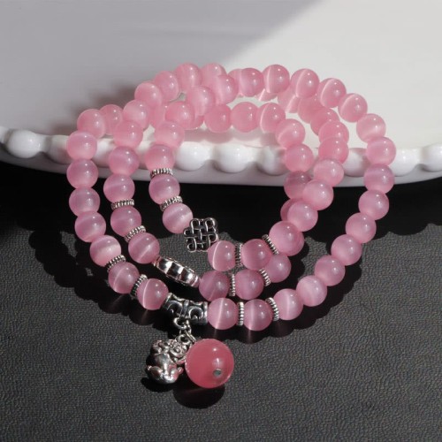 Cat Eye PiXiu Support Triple Wrap Bracelet