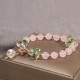 Cat's Eye Pink Crystal Peace Charm Bracelet Cat's Eye Pink Crystal Peace Charm Bracelet