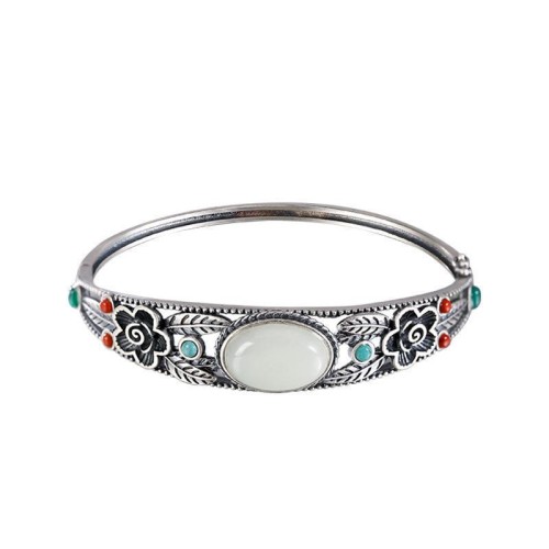Cyan Jade White Jade Harmony Luck Bracelet Cyan Jade White Jade Harmony Luck Bracelet