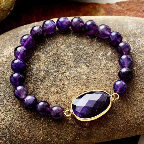Amethyst Crystal Balance Marquise Bracelet Amethyst Crystal Balance Marquise Bracelet