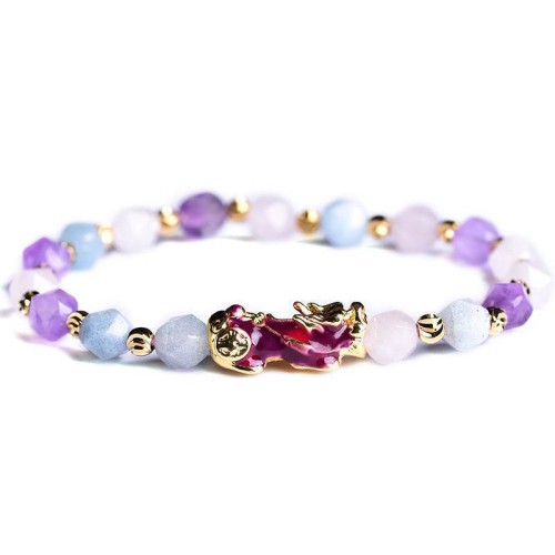 Natural Amethyst Fortune Pixiu Charm Bracelet Natural Amethyst Fortune Pixiu Charm Bracelet