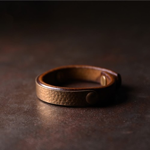 Vintage Handmade Copper Brass Leather Wealth Bracelet Vintage Handmade Copper Brass Leather Wealth Bracelet