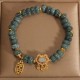 Jade Chinese Lock Charm Peace Luck Bracelet