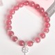 925 Silver Strawberry Quartz Four Leaf Clover Bracelet